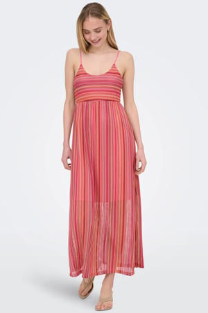 gestreepte zomerjurk roze