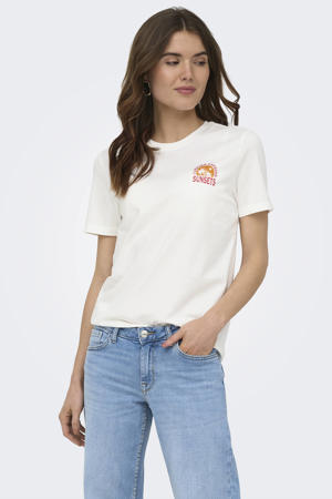 T-shirt met backprint ecru