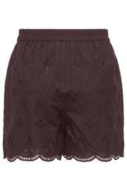 thumbnail: ONLY regular waist casual short broderie donkerrood