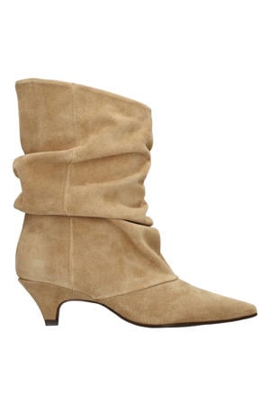 suède enkellaarzen beige