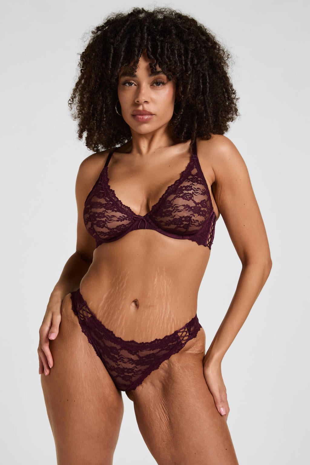 Hunkemöller Aveline high leg brazilian slip - paars