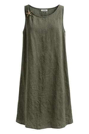 linnen zomerjurk Plus Size - kaki