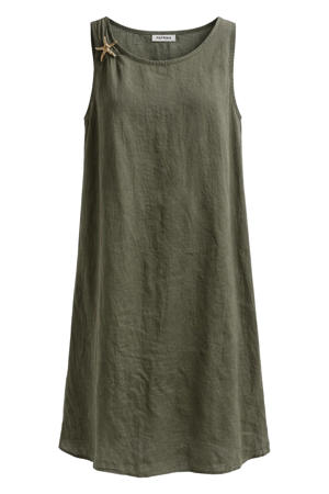 linnen zomerjurk Plus Size - kaki