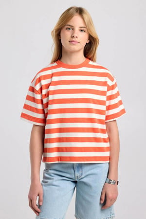 gestreept T-shirt oranje