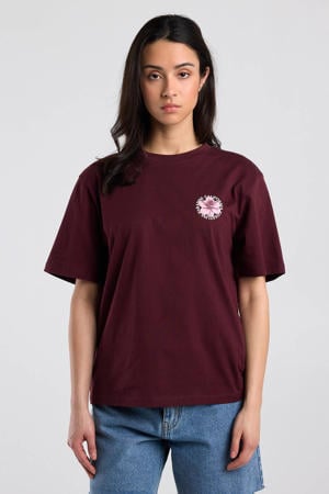 T-shirt met backprint donkerrood