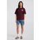 America Today T-shirt met backprint donkerrood