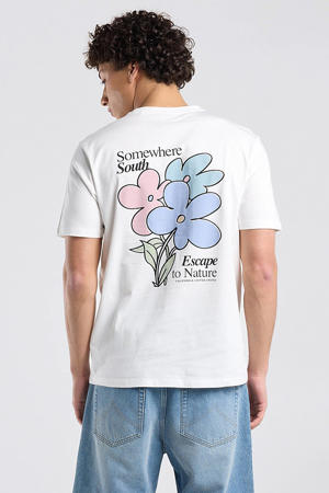 regular T-shirt met backprint wit