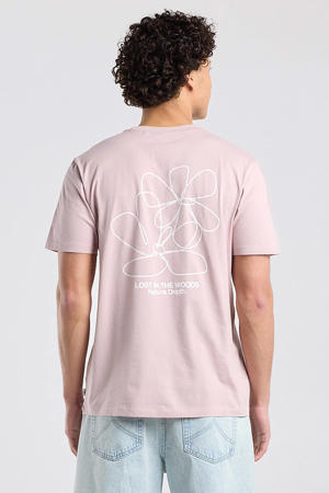 regular T-shirt met backprint roze