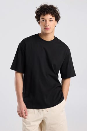 regular T-shirt zwart