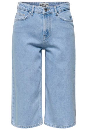 regular high waist casual short light blue denim