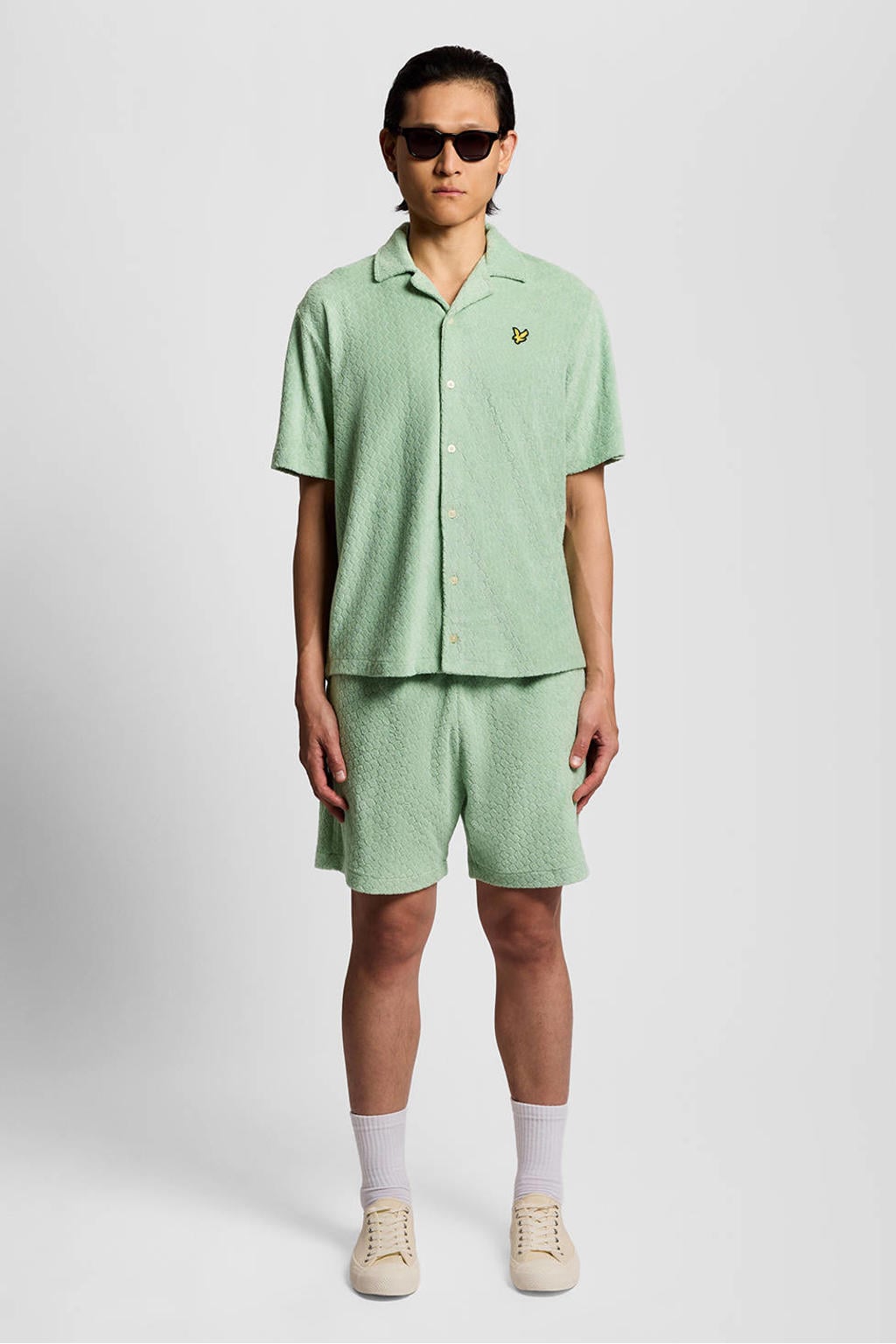 Lyle & Scott slim casual short groen