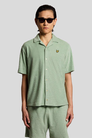 badstof relaxed casual overhemd groen