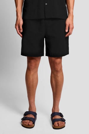 regular casual short met textuur zwart