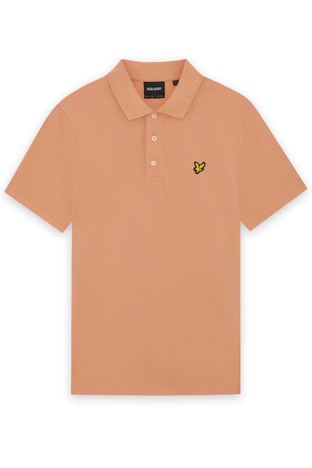 Oranje heren Lyle & Scott regular polo van katoen met effen, korte mouwen en knoopsluiting