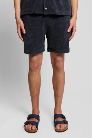 slim casual short donkerblauw