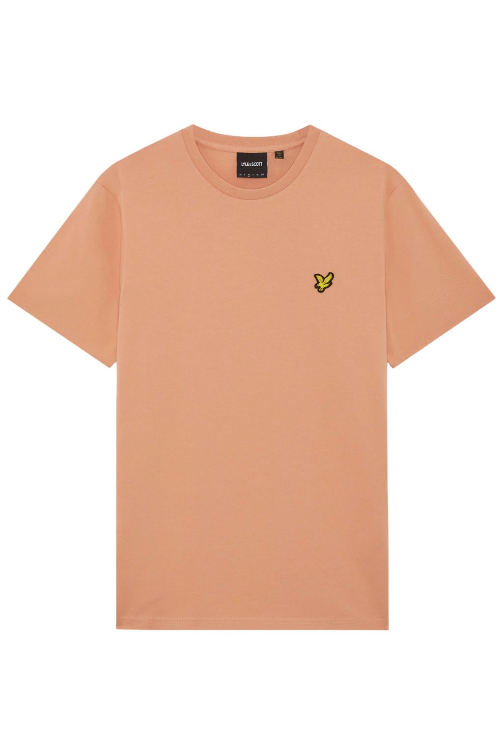 Oranje heren Lyle & Scott regular T-shirt van katoen met effen, korte mouwen en ronde hals