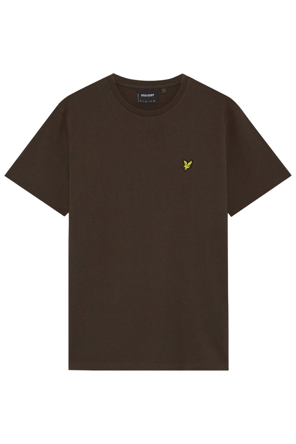 Donkerblauwe heren Lyle & Scott regular T-shirt van katoen met effen, korte mouwen en ronde hals