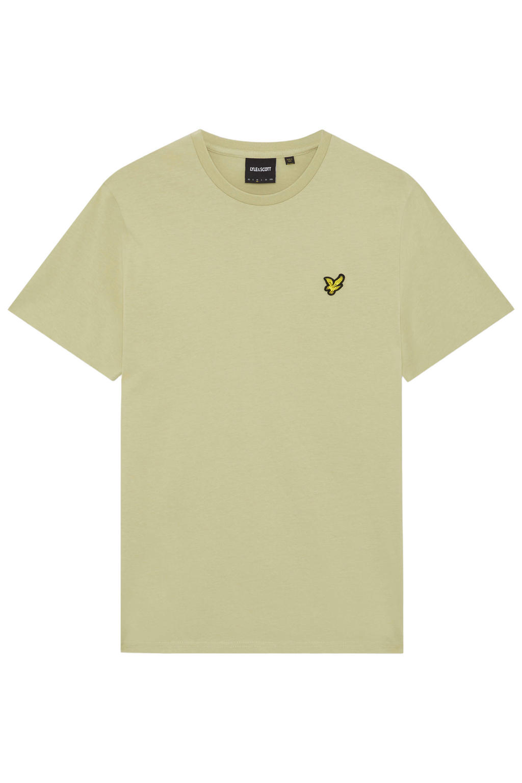 Limegroene heren Lyle & Scott regular T-shirt groen van katoen met effen en korte mouwen
