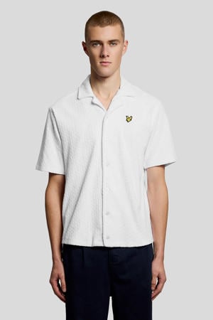 badstof relaxed casual overhemd wit
