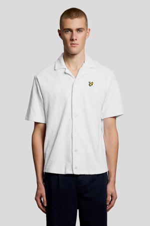 badstof relaxed casual overhemd wit