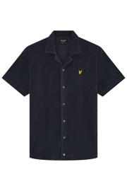 thumbnail: Lyle & Scott badstof relaxed casual overhemd donkerblauw