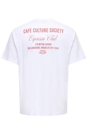 relaxed T-shirt met backprint wit