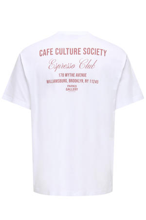 relaxed T-shirt met backprint wit