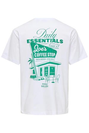 relaxed T-shirt met backprint wit