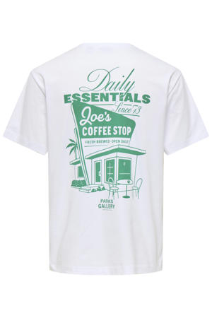relaxed T-shirt met backprint wit
