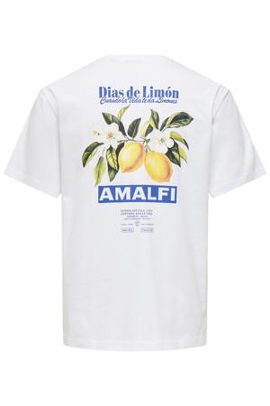 relaxed T-shirt met backprint wit