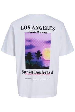 relaxed T-shirt met backprint wit