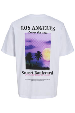 relaxed T-shirt met backprint wit
