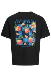 thumbnail: JACK & JONES relaxed T-shirt met backprint - zwart