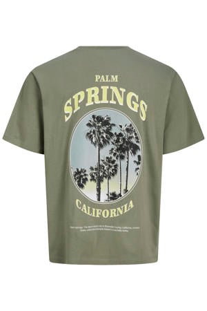 relaxed T-shirt met backprint groen