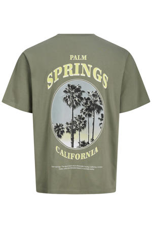 relaxed T-shirt met backprint groen