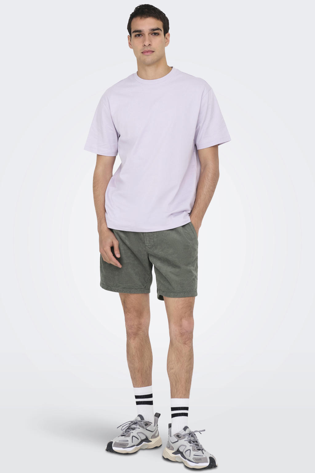 ONLY & SONS ONSTEL regular casual short rib gebreid groen