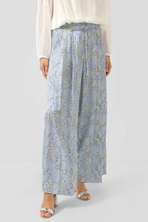 wide leg regular waist broek lichtblauw