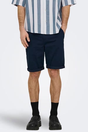 ONSSAUL regular chino short donkerblauw