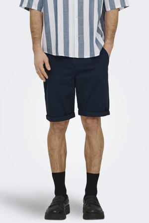 ONSSAUL regular chino short donkerblauw