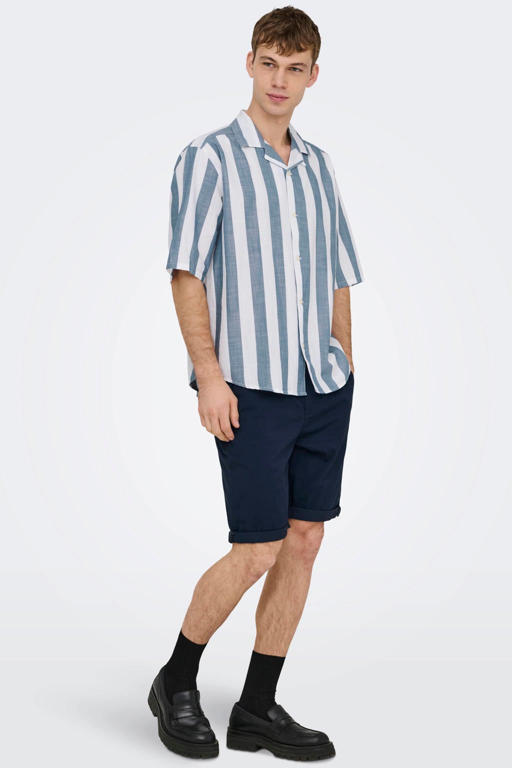 ONLY & SONS ONSSAUL regular chino short donkerblauw