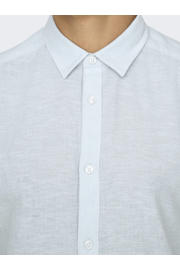 thumbnail: ONLY & SONS slim casual overhemd met linnen lichtblauw