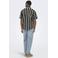 ONLY & SONS regular gestreept casual overhemd gebreid zwart