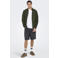 ONLY & SONS slim casual overhemd met linnen donkergroen