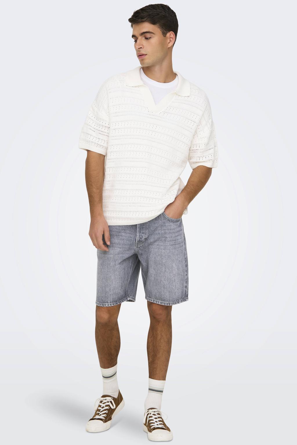 ONLY & SONS ONSEDGE straight casual short grey denim