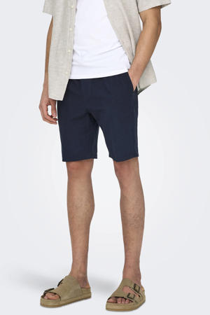 ONSLINUS 0007 casual short met linnen donkerblauw