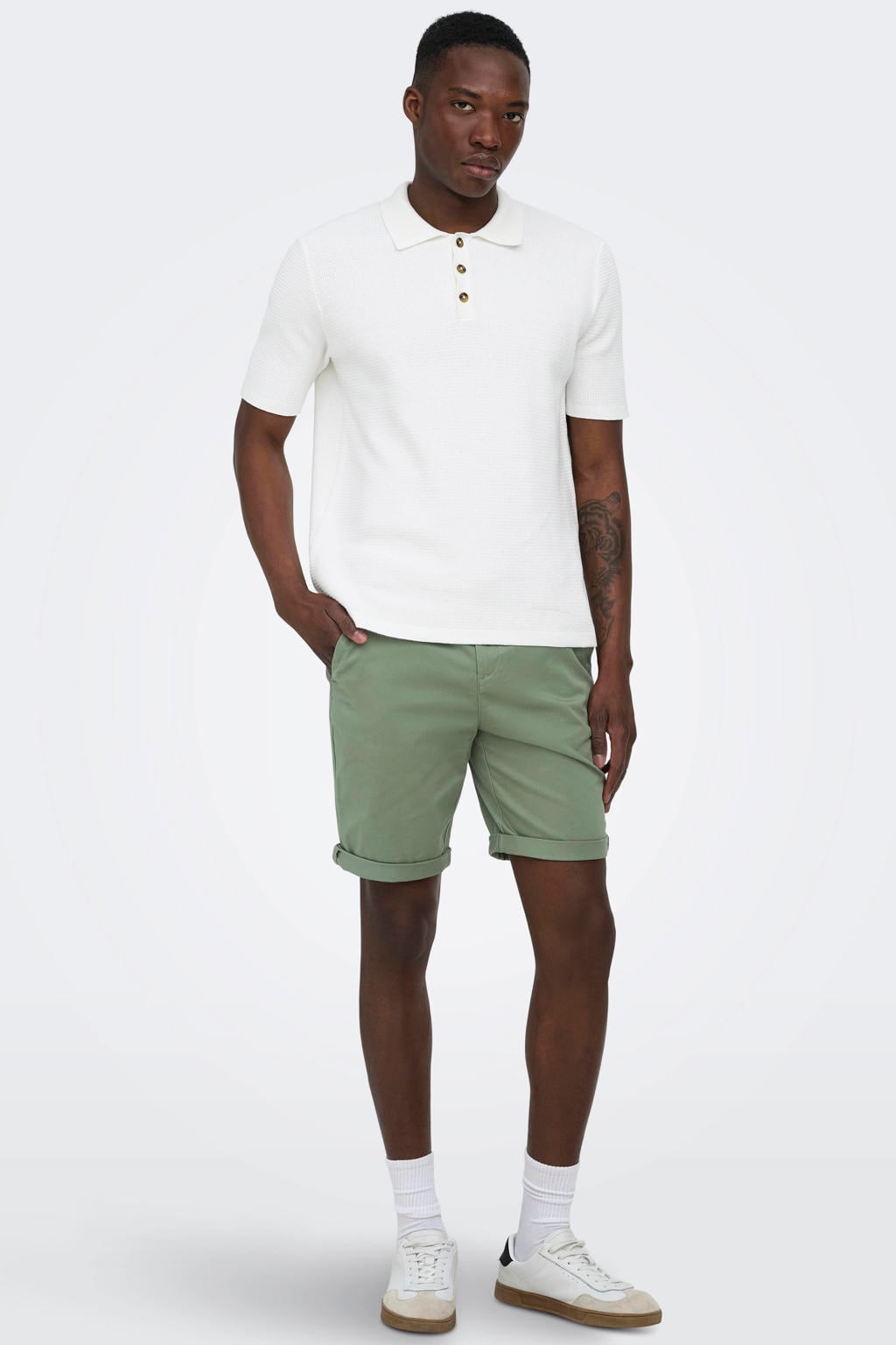 ONLY & SONS ONSSAUL regular chino short groen