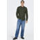 ONLY & SONS slim casual overhemd met linnen donkergroen