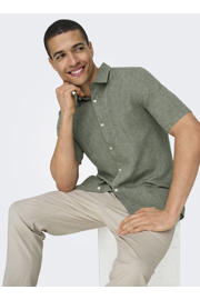 thumbnail: ONLY & SONS slim casual overhemd met linnen