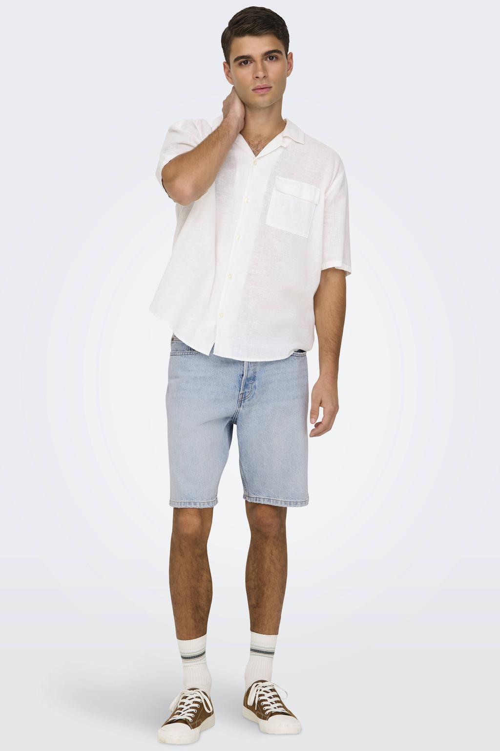 ONLY & SONS ONSEDGE straight short light blue denim