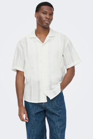 regular casual overhemd gebreid ecru